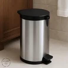 Lixeira Banheiro Cozinha Inox Com Pedal E Cesto Plástico Interno