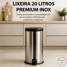 Lixeira Cozinha Inox Com Tampa e Pedal 5L 8L 12L 15L e 20L Cesto de Lixo