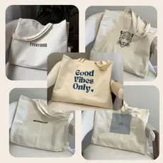 Bolsa Ecobag Sacola Grande em Sarja Algodão Cru - Diversas Estampas