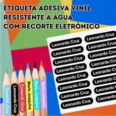140 Etiquetas Adesivas Escolar para Lápis, material escolar, identificação em Vinil que pode molhar.