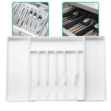 Organizador de Gavetas Talheres Duplo Extensivel Utensilios Cozinha - Arthi