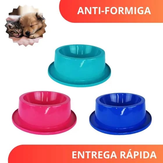 Comedouro Bebedouro Pet 250ml Anti Formigas Super Resistente Gato Cachorro Cores
