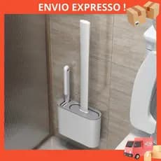 2 em 1 Escova de Silicone para Vaso Sanitário - Base de Banheiro Privada Alta Eficiência