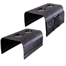 Kit 2 Esteira Bandeja Porta Copos E Controles Para Braço Sofa Corino Luxo