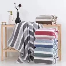 Toalha de Banho Coral de Veludo Adulto Toalha Absorvente macia Toalha Listrada 888