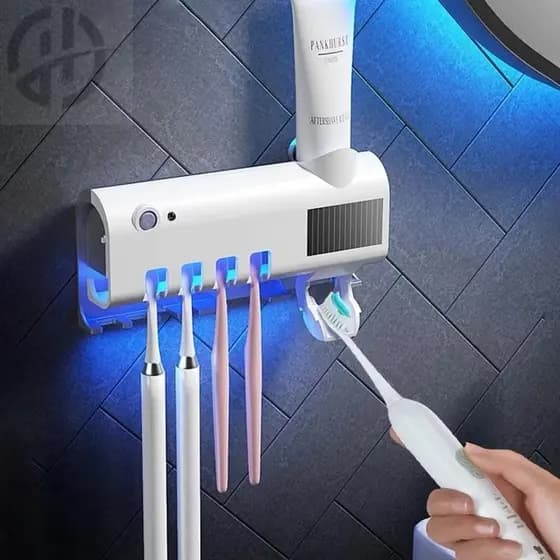 PORTA ESCOVA DENTES ESTERILIZADOR Aplicador Pasta de Dente Suporte Dispenser Escova Automático Com Esterilizador Uv