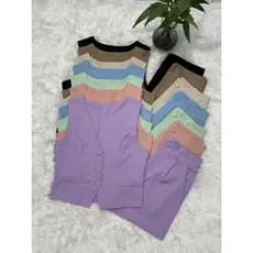 Colete feminino com shorts sociais tecido marrante2051 linlinmoda