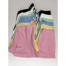 Conjunto de camisola de um ombro só para meninas, estilo curto e elegante, tamanho 133, linlinmoda