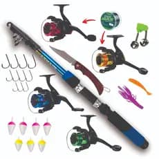 Kit Barato Vara+molinete+canivete+itens Promoção
