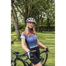 Macaquinho Ciclismo Feminino Manga Curta Forro em Gel Alta Densidade Roupa Profissional Para Ciclista Bike Proteção UV