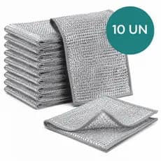 Kit 10 Panos De Limpeza De Arame Metálico Malha Não Oleosa Fogão De Cozinha Prato Panela Pia Multiuso Desengordurante