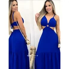 Vestido longo de argola decotado