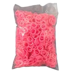 Elástico Latex 5/16" Força Média  Pacote 1000 Un Pet Banho E Tosa Penteado ROSA NEON