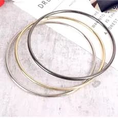 Alça Redonda Alça Circular Para Bolsas  de Crochê - Dourado - Par