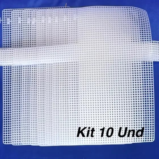 10 Telas Para Bordar Bolsas Tela Estrutura Para Trabalhos em Crchê Furo 5MM - BXWG01 - kit Com 10 unidades