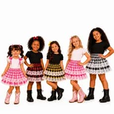Saia Rodada Caipira Charme Renda Infantil Menina Festa Junina Quadrilha Arraiá São João 04, 06, 08