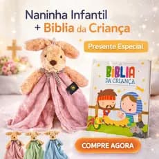KIT Naninha para Bebê + A Bíblia da Criança Antialergica Pelúcia Cristã Presente Premium Macia