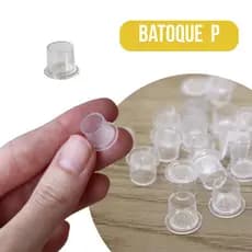 Batoque 100 un Tamanho P  Descartáveis Tatuagem Micropigmentação Plástico Transparente