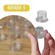 Batoque 50 un Tamanho G  Descartáveis Tatuagem Micropigmentação Plástico Transparente