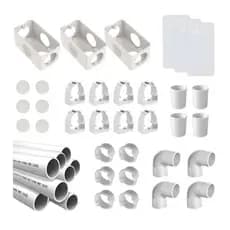 Kit Instalação Elétrica Aparente - sobrepor - industrial  3/4" Maxxbox - 36 Peças com Placas Cegas