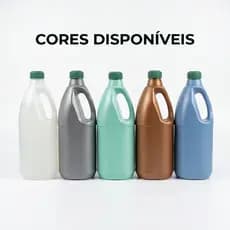 Kit 10 Garrafas Plásticas 1L Litro Coloridas com Alça e Tampa Reforçada ideal para Limpeza e Líquido