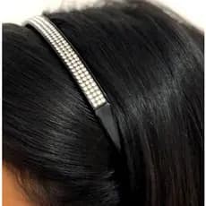 Tiaras Pretas Com Tira De Strass