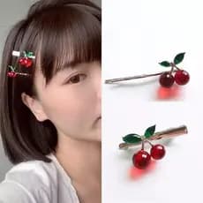 Cabeleireiro Coreano Bonitinho Japonês Garota Cereja Clip Bangs Side Clip Hairpin