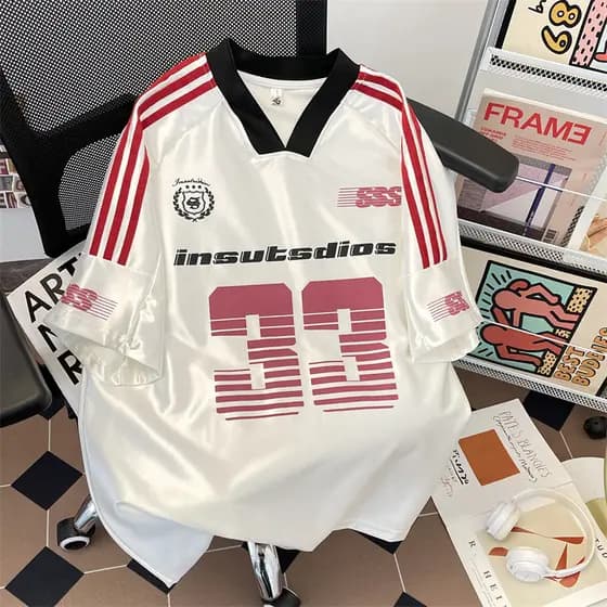 2025V gola de manga curta camiseta masculina verão na moda solta Casual camisa de manga curta poliéster americano impres