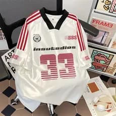 2025V gola de manga curta camiseta masculina verão na moda solta Casual camisa de manga curta poliéster americano impres