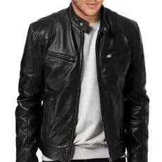 Jaqueta de couro masculina juventude gola Punk jaqueta de couro de motocicleta masculina com logotipo