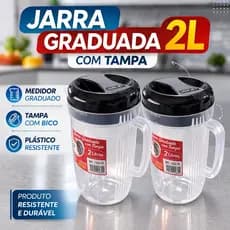 Kit 2 Jarras 2L com Tampa Jarra Grande para Suco Água Bebidas Cozinha Resistente Casa