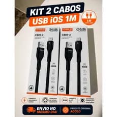 Kit 2 Cabos USB iOS 1M 5.0A Agold Original Para iPhone Carregamento Rápido Premium