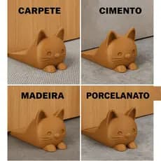 Trava Porta Gatinho Decorativa Antiderrapante – Cunha Calço Segurança para Portas, Ideal Pets e Crianças