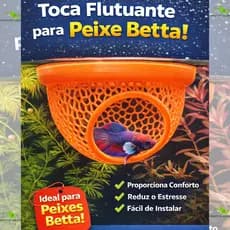 Esconderijo Flutuante para Peixes Betta Toca para Aquário Cama Folha Descanso Aquarismo Decoração
