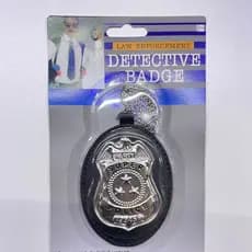 Distintivo Policial Luxo Com Corrente Para Fantasia
