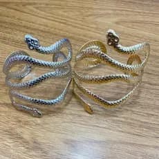 Bracelete De Metal Cobra para fantasia Medusa e Eventos