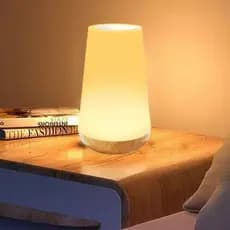 Luminária LED de cabeceira portátil Decoração quarto Abajur Controle Remoto USB