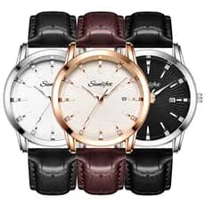 Sunlifex Relógio De Quartzo Masculino Relógio Masculino a prova d água Original Relógio Quartzo Masculino Couro Pulseira