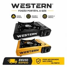 Fogareiro Portátil Camping Com Maleta A Gás Butano Western Guepardo 1 Boca Fogão Para Viagem Pesca Praia E Emergências