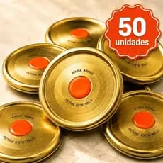 Kit 50 Tampas Metálicas 67mm para Pudim no Copo Americano – Tampa Abre fácil Vedação Hermética