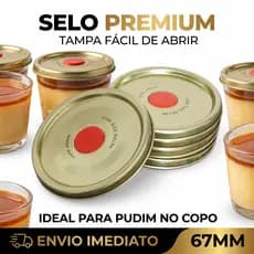 Tampa Para Pudim No Copo Americano Metalica 67mm Kit 10 A 50 Unidades Vedação Premium Confeitaria