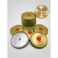 200 UNIDADES TAMPA METALICA ABRE FACIL PUDIM PREMIUM - CONSERVAS COM COPO AMERICANO - 67MM -