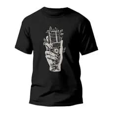 Camiseta Premium Algodão Estampada Especial Microfone Vintage REF1212