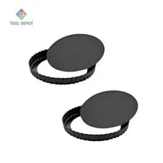 Kit 2 Formas de Torta Crespa 24cm com Fundo Removível – Antiaderente em Aço Quiche Cheesecake