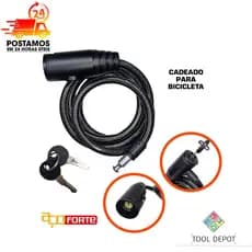 Cadeado de para bicicleta- capacete - moto 80cm x 10mm com cabo de aço reforçado