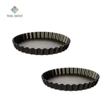 Kit 2 Formas Crespa de Torta 26cm com Fundo Removível – Antiaderente para Quiche e Cheesecake