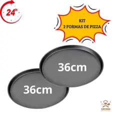 Kit de 2 Formas de Pizza Antiaderente 36cm Grande
