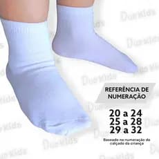 Kit 3 pares Meia Infantil Branca/Preta