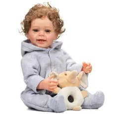 Bebe Reborn Menino 100% Silicone 57 Cm - Léo