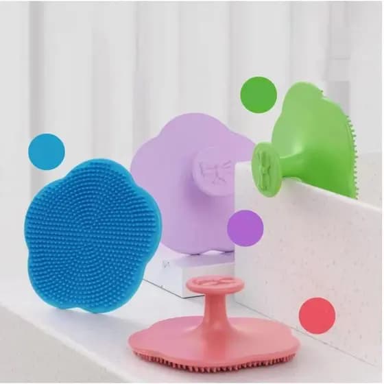 Escova De Massagem E Banho Em Silicone Para Bebê Macio Bebê